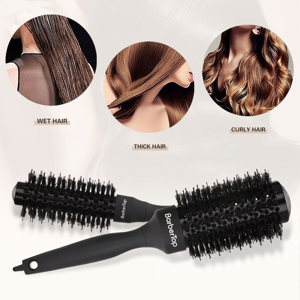 Peluquería , cepillo rodante para rizar, mango redondo, peine recto para peluquero, accesorios de estilismo para el hogar