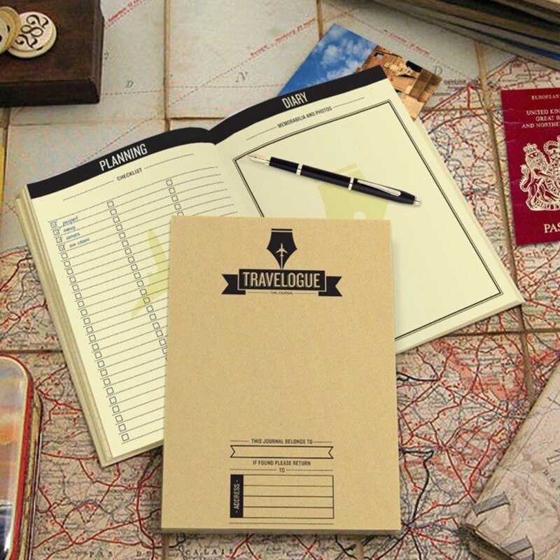 Travelogue Scratch Map Photo Album Travel Log Tourist Journal with 8 Mini World Maps Traveler Diary Notebook Office stationery