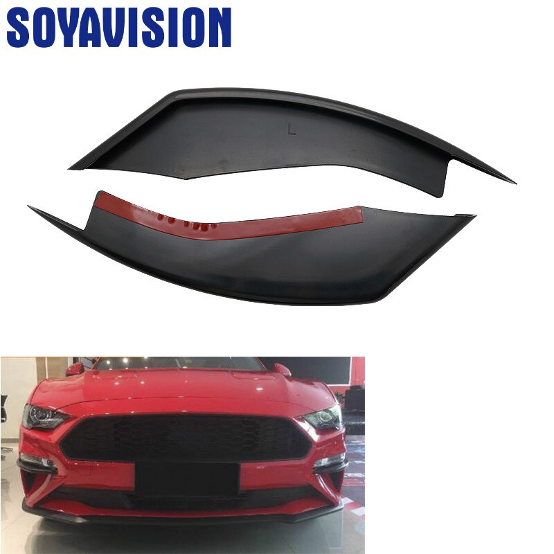 2 Stuks Auto Accessoire Carbon Fiber Mistlamp Ooglid Decoratie Cover Voor Ford Mustang + Zwart