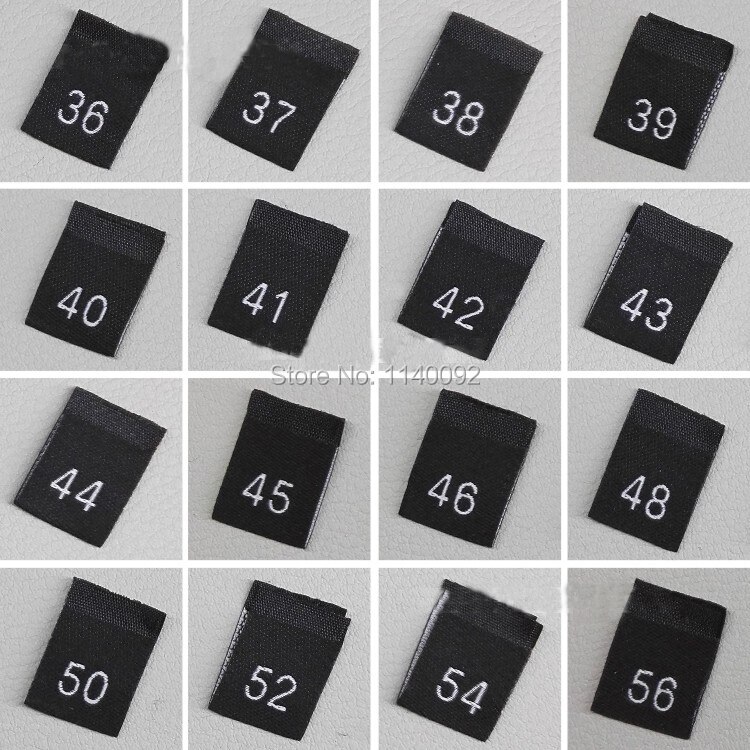 clothing size labels with cut and fold/number tags/kids size label/Europe size tag/garment woven labels 100 pcs a lot