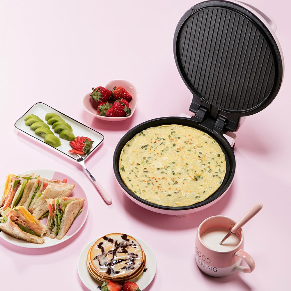 220V Household Electric Crepe Maker Multifunctional Non-stick Automatic Flapjack Machine Pink Color Pancake Plate EU/AU/UK/US