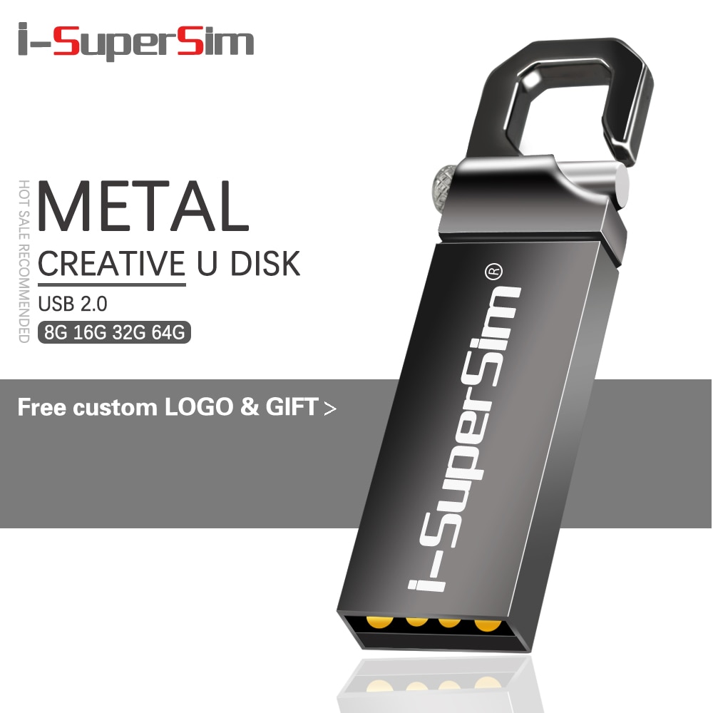 De Metal Pen Drive 32GB Cle Usb 2,0 Pendrive 8G Flash disco Flash Usb 64GB 16GB Memoria Usb Stick de Memoria de 128GB Logotipo de impresión gratuita