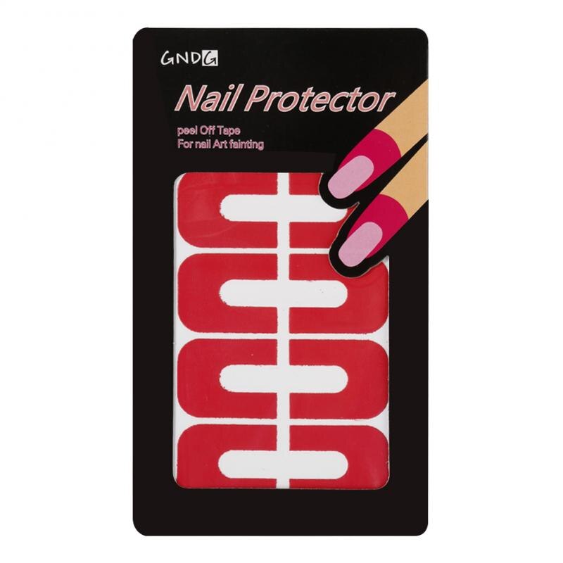 10 stk/sæt u-form spildsikker neglelak lakbeskytter klistermærker holder værktøj holdbart manicure værktøj fingercover: 01 røde