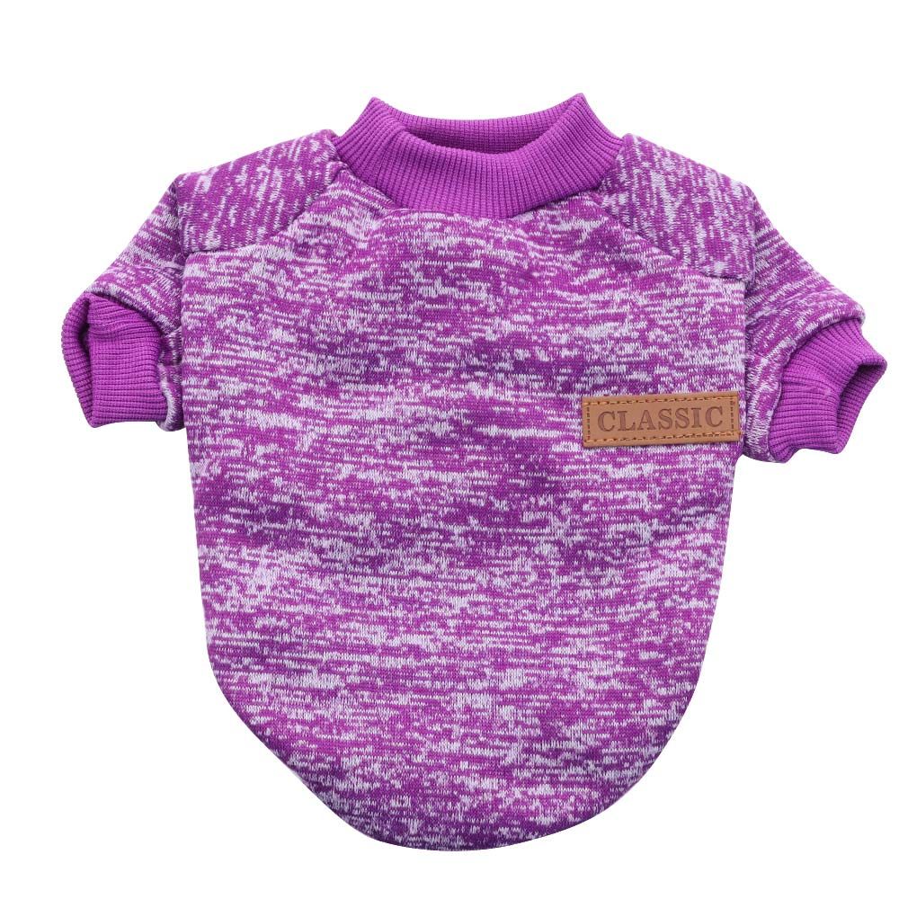 Suéter quente de inverno para pets, roupa para gato, cachorro, filhote de estimação, casaco para cachorro: Purple / S