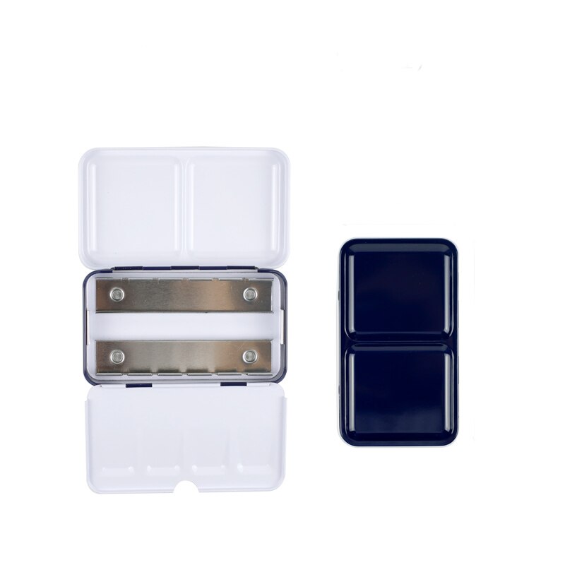 Dark Blue Paints Tins Box Palette Painting Storage Paint Tray Palette Paint Box for Painting Suppliers: empty tin box