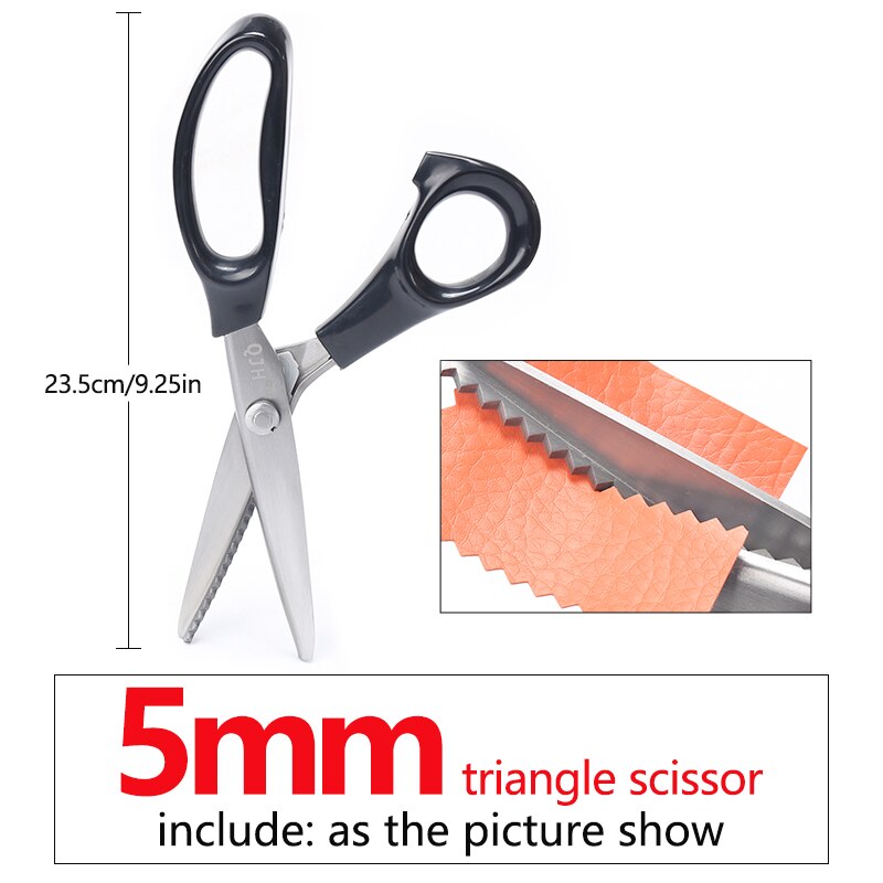 Triangular And Round Tooth/Household Clothing Scissors, Sewing Fabric/Leather Craft/Paper Decoration/Garment Making: Triangle 5mm