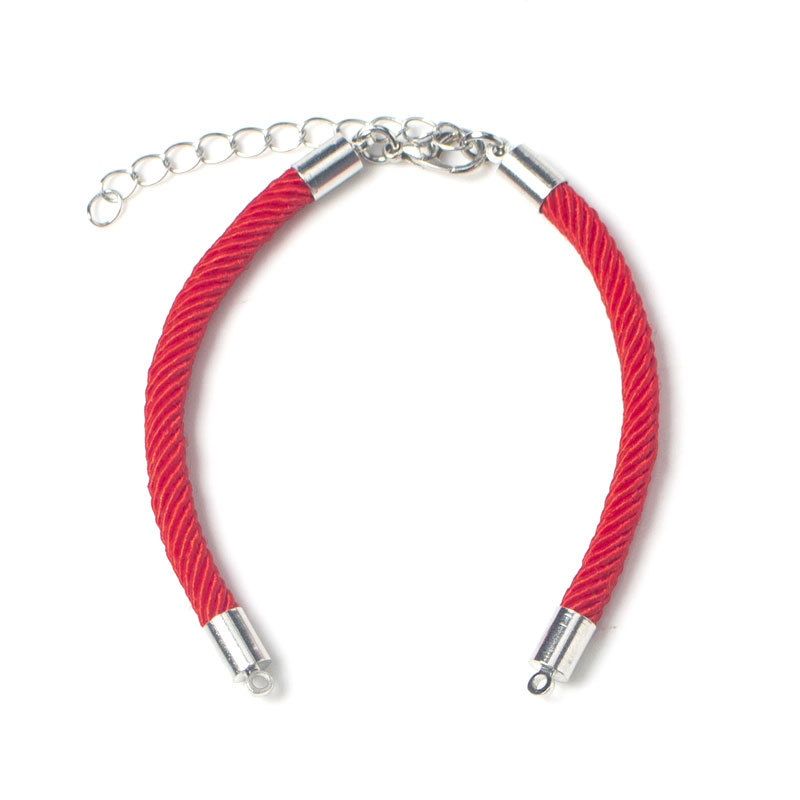 5 stk/parti 3mm svart rødt tau tilbehør justerbar lenke kjede for gjør-det-selv-koblinger sjarm armbånd smykkefremstilling: Rød og hvit k -2