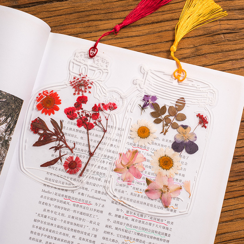 20/12PCS/Set DIY Bookmark For Students Transparent Wishing Bottle Shape Bookmark Scrapbook Sticker Material Small