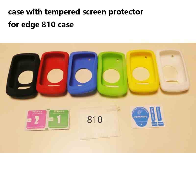 Funda protectora de goma de silicona para ordenador Edge 810, para ciclismo al aire libre, con película para pantalla templada, Protector barato para Garmin Edge 810