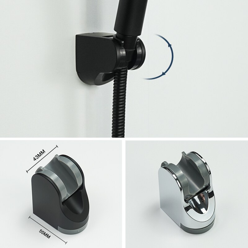 Hand Held Shower Head Holder Wall Mount Hand Shower Sprayer Holder ABS Bracket Bathroom Rose Gold Grey Chrome Shower Replacement