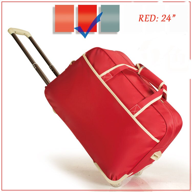 Neue Frauen Trolley Gepäck Roll Koffer Casual Verdickung Roll Fall Reisetasche auf Rädern Gepäck Koffer: Red 24