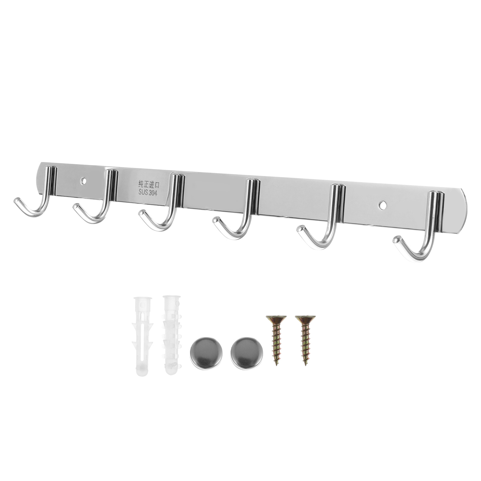 Rostfritt stål galge kraftiga krokar för badrum kök vardagsrum silver väggmonterad klädhatthållare mångsidig