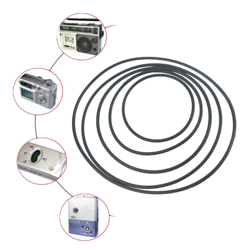 Universal 1.2mm Cassette Tape Replacement Rubber CD DVD Cassette Tape Recorder Turntable Strap Belt 20Pcs