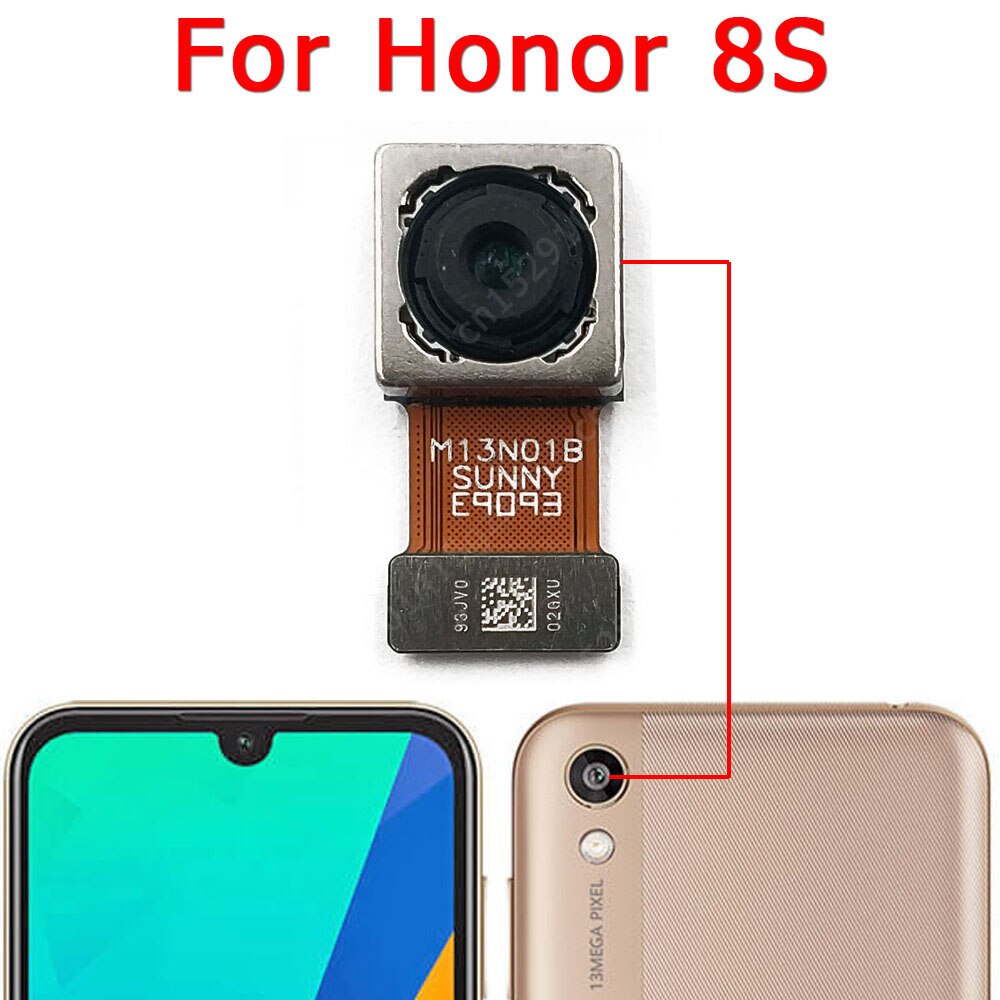 Caméra frontale et arrière d'origine pour Huawei Honor 8S, Module de caméra face principale, câble flexible, pièces de rechange: Honor 8S Back