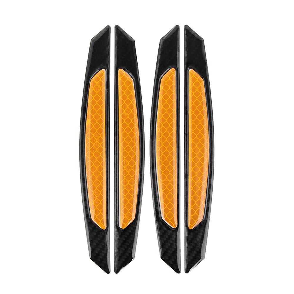 4Pcs/Pack Car Door Bumper Sticker Warning Safety Mark Anti-collision Auto Side Anti-scratch Strip Car Reflective Strip