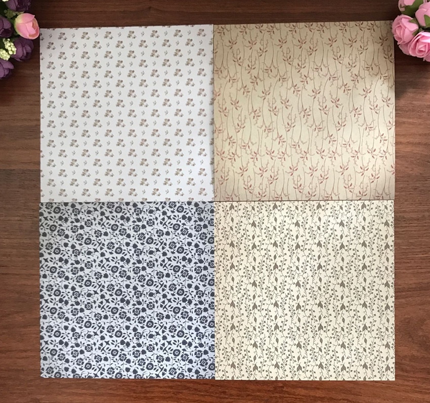 24pcs 6" Single-side Retro pattern paper craft art paper pack handmade scrapbooking kit set books