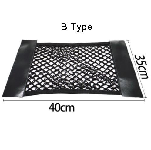 Klittenband sedan kofferbak organizer achterbank rugleuning bagagenet flexibele nylon auto opbergruimte muursticker tas auto accessoires: 40 x 35 b -type