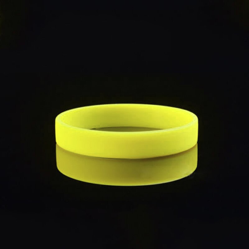 12 Kleuren 1Pc Vrouwen Mannen Silicone Rubber Armband Flexibele Wrist Band Manchet Armband Sport Jogger Running Casual Bangle: Yellow
