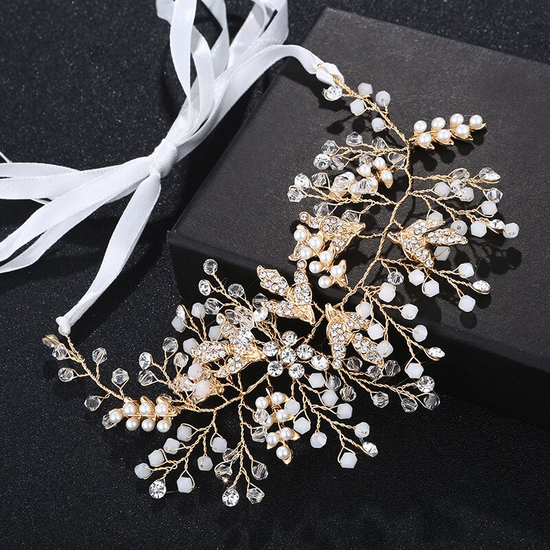 Accesorios creativos para tocado de novia flores de hoja hecho a mano