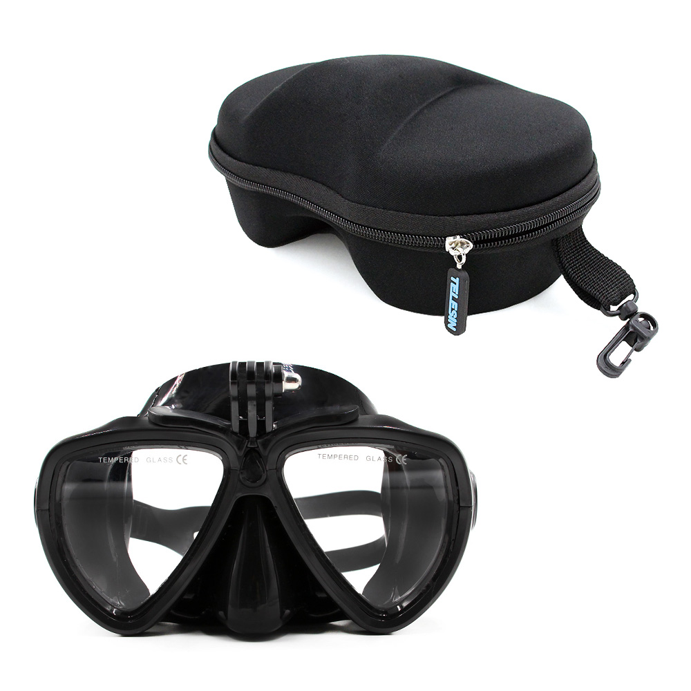 Máscara de buceo TELESIN, gafas de buceo esnórquel para natación googles templado para GoPro Hero 9 8 7 6 5 4 Xiaomi Yi 4K Osmo Action: Black 1