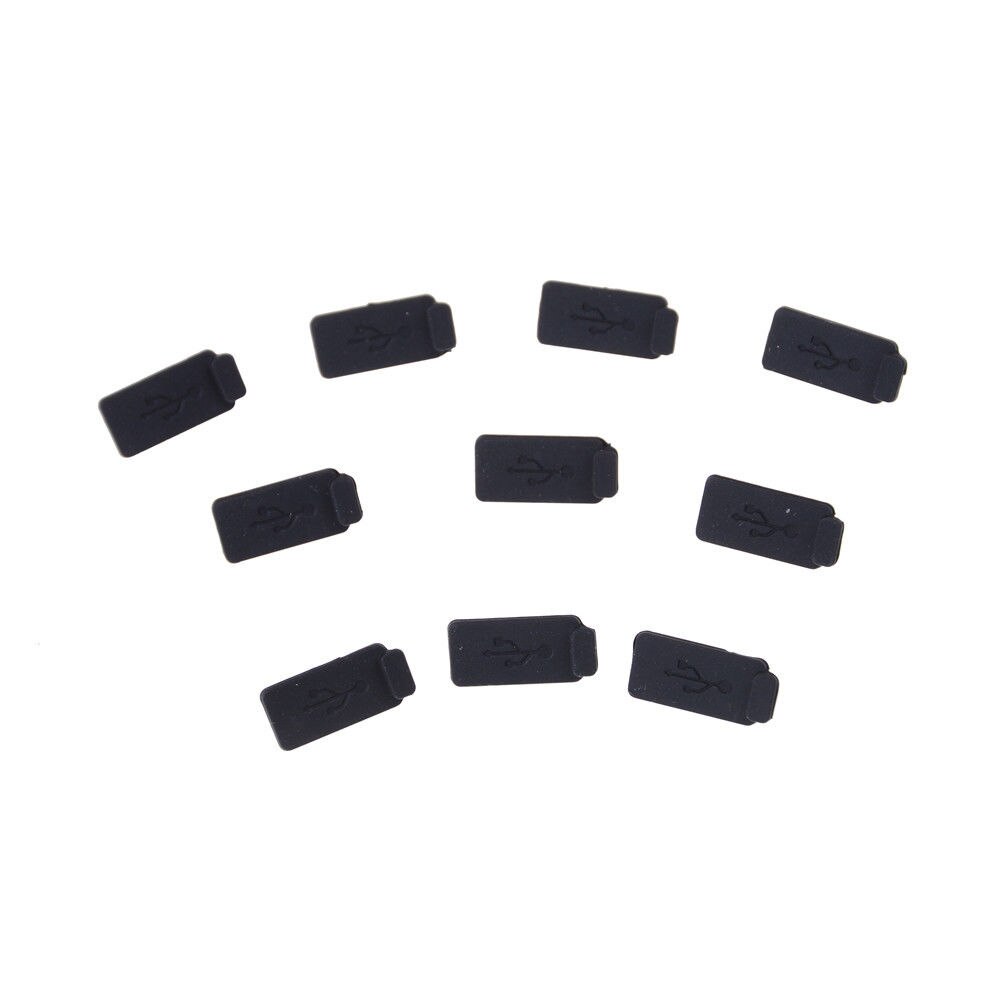 10pcs Rubber Soft Dust Cap USB 2.0 3.0 Interface Prevent Rust Dust Plug Durable Black PC Laptop USB Plug Cover Stopper
