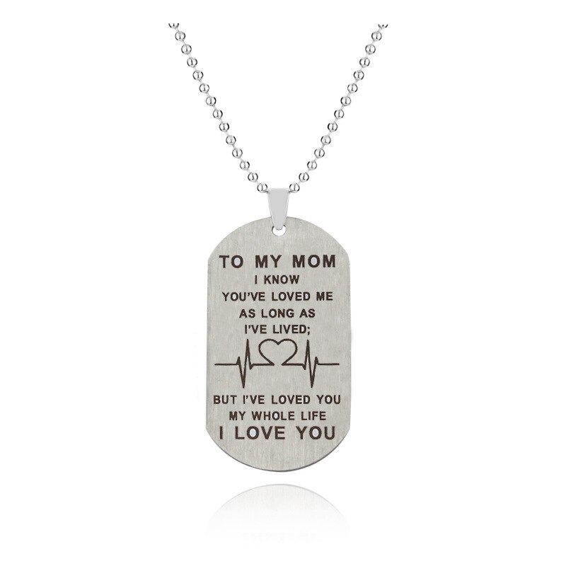 Mode Moederdag Sieraden Rvs Tag Ketting Om Mijn Moeder Brief Army Hanger Ketting Party sieraden