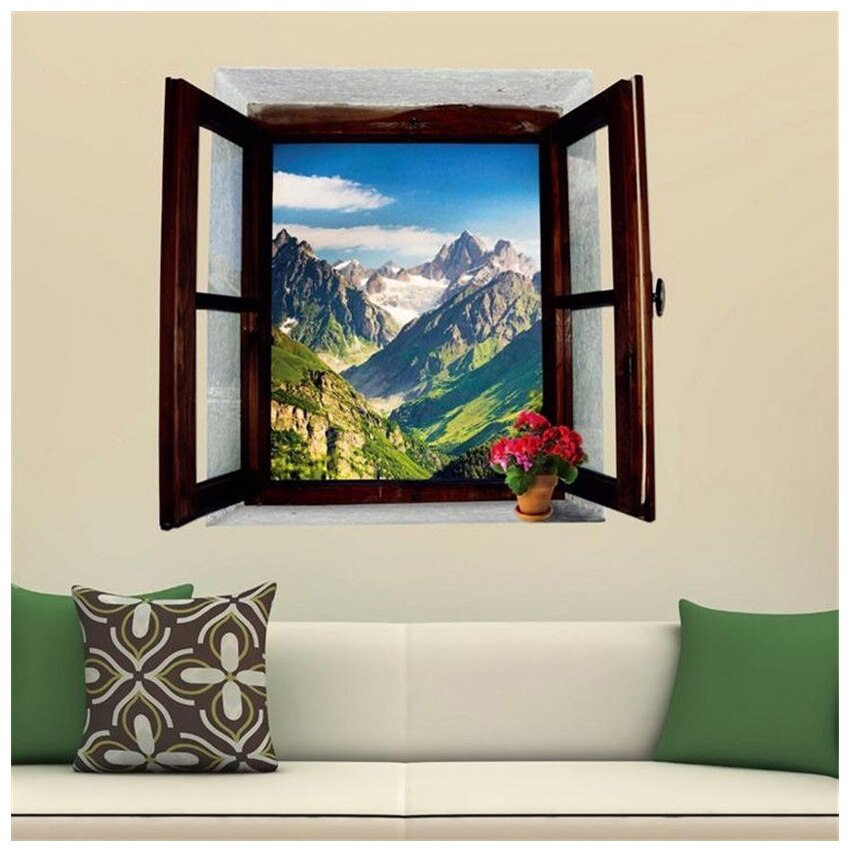 3D View Window Landscape Painting Home Decor Wall Sticker Decal Mural Art US