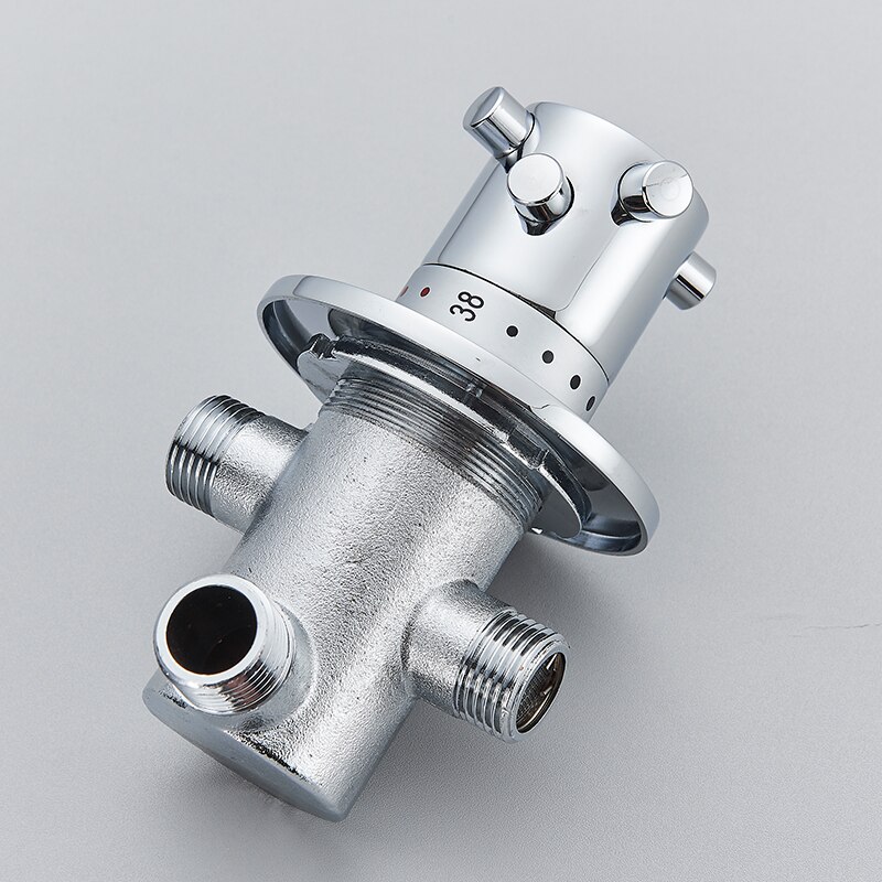 Messing Thermostatische Mengkraan Voor Douche Systeem Water Temperatuurregeling Kraan Regelklep Badkamer Kraan Valve G1/2: F