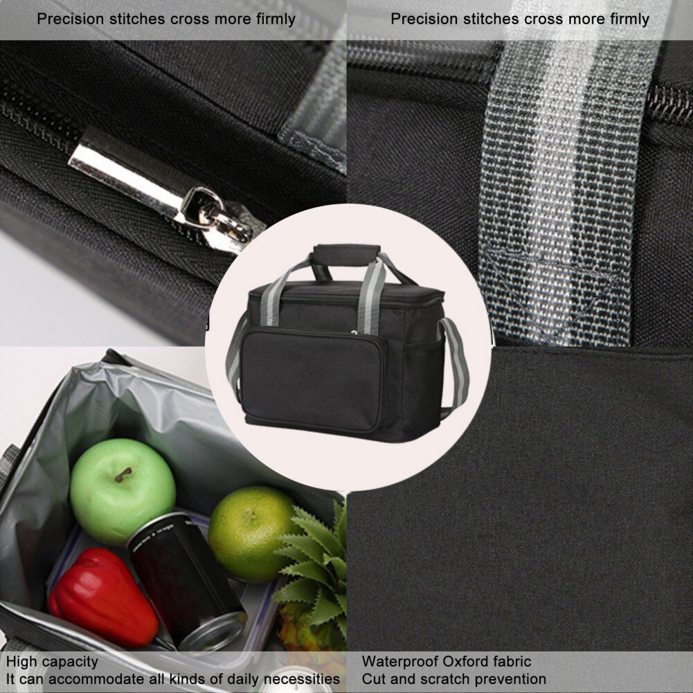 Portable Lunch Cooler Bag Insulated Food Drinks Bag Camping Traveling BBQ Folding Insulation Picnic Ice Pack Food Thermal Bag