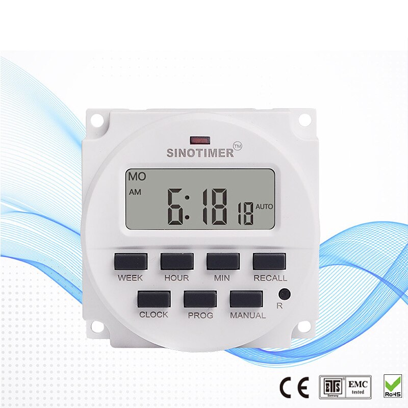 1.6 Inch Digital 220V 230V AC Programmable Timer Switch Listed Relay Inside And Countdown Time Function Time relay реле времени: Default Title