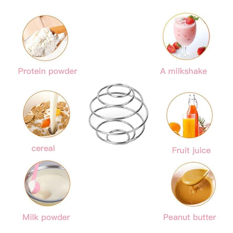 Rostfritt stål vispboll för shaker protein vattenflaska boll mixer bar juice mjölk mixer kökstillbehör