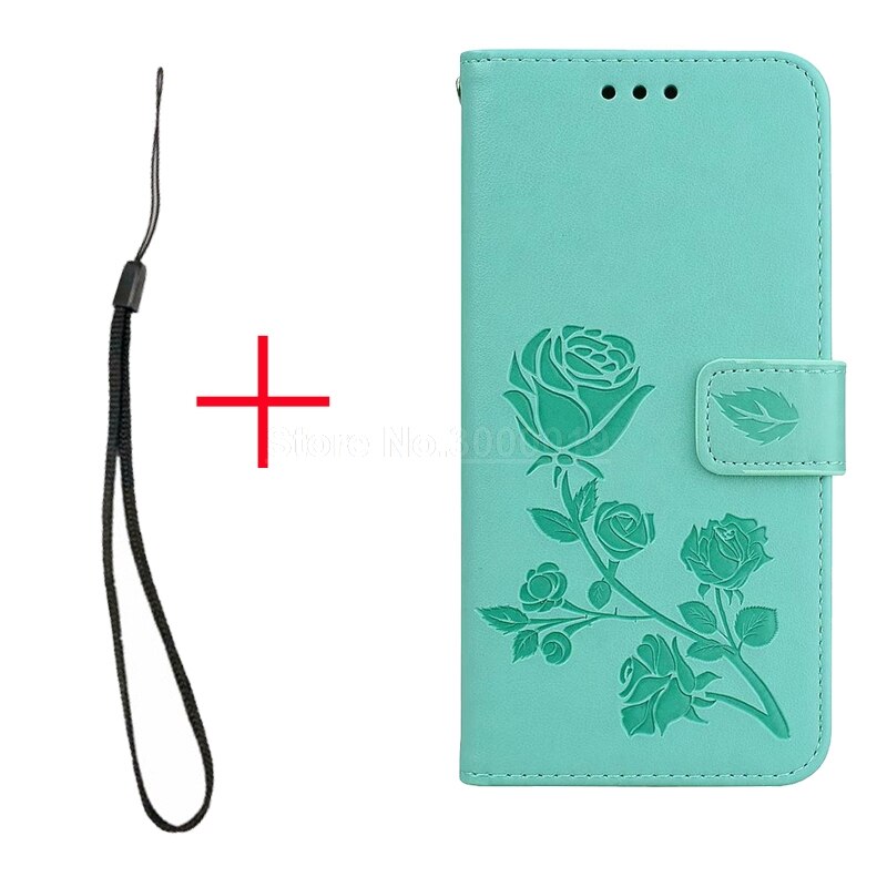 For Samsung A10 Case on Samsung A10 SM-A105FD Case Flip 6.2 Leather Wallet Book Flip Case for Samsung Galaxy A10 A 10 A105 Cover: MGH Green with Starp