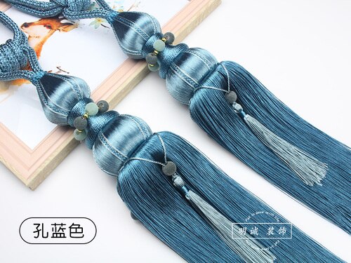 Gordijn Bandage Gordijn Kwastje Eenvoudige Moderne Opslag Gordijn Touw Haak Bandage Lace-Up Trekkoord Decoratieve Ballen: Hole Blue