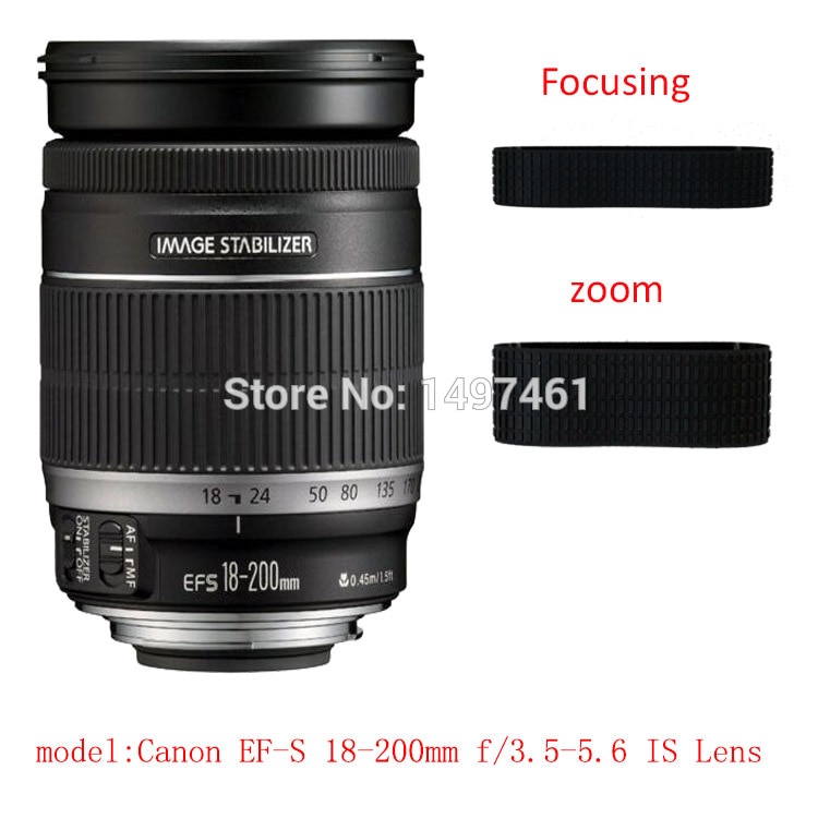 Lens Zoom en focus Rubber Ring/Rubber Grip Reparatie Vervangsmiddel Voor Canon EF-S 18-200mm f/3.5-5.6 IS lens