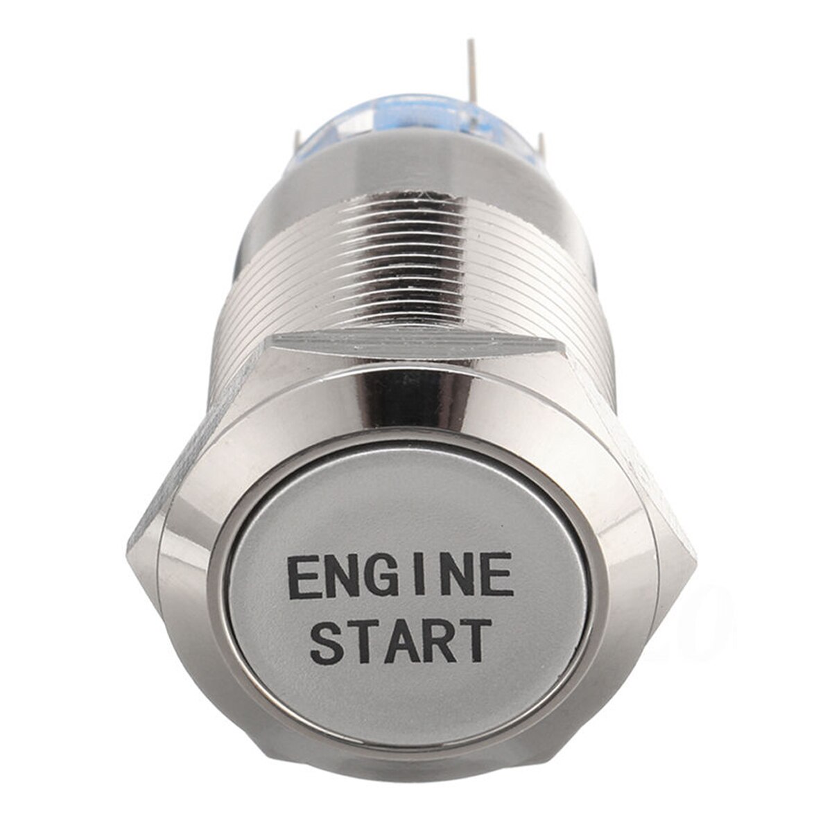 12V 19mm Waterproof Car Metal Momentary Engine Start Push Button Switch LED White