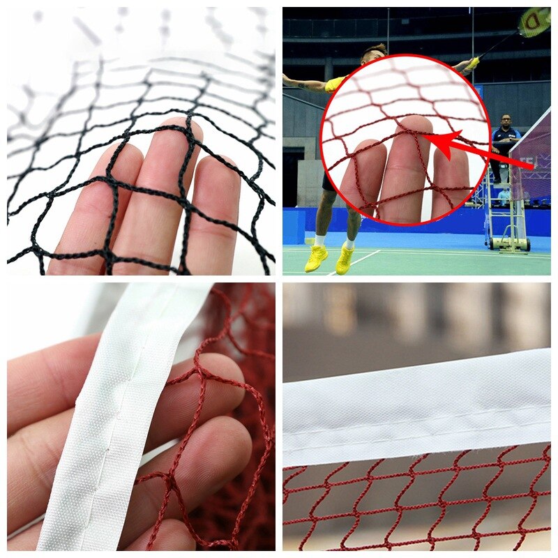 Badminton tennis volleybollnät för strandträdgård inomhus utomhus spel röd grönt knutfritt nät