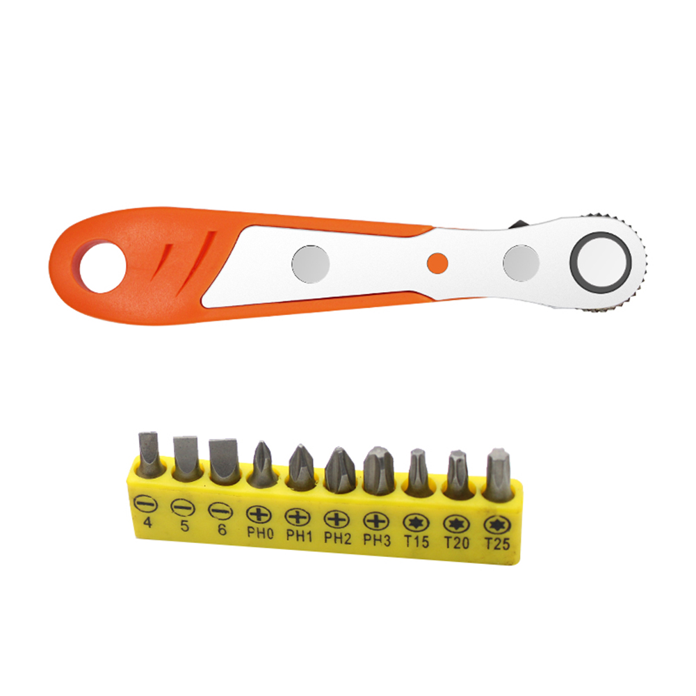 1/4 zoll Mini Ratsche aufladen Kopf einstellen schnell Freisetzung Hexagon Torx Buchse Schlüssel Schraubendreher Reparatur Werkzeug Auto Voertuig: Orange einstellen 11 Stck