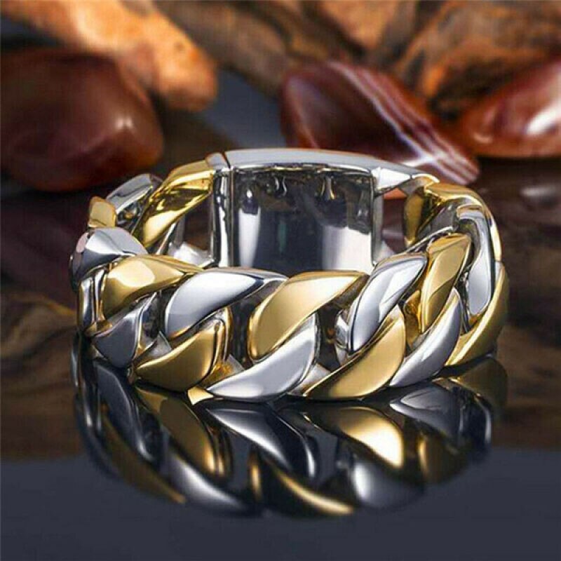 Couple Ring Metal Ring Popular Jewelry Mens Jewellery Stranger Things Aesthetic Accessories Vintage Rings Chunky Rings: 10 / SilverGold