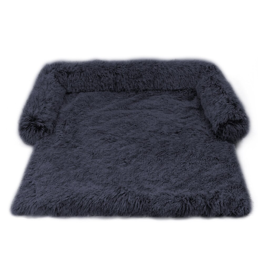 Hond Bed Voor Grote En Kleine Hond Sofa Bedden Pluche Kennel Huisdieren Nest Kussen Honden Levert Winter Slapen Meubels protector: Dark Grey / M 105x95x15cm