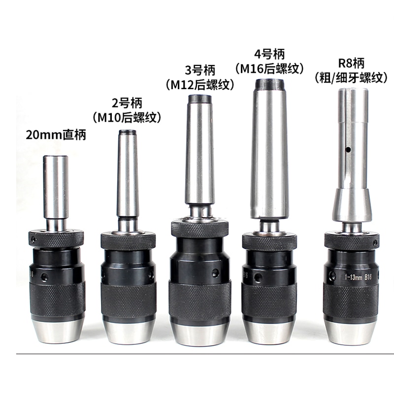 1SET MORSE #2 MT2 B10 B12 B16 B18 B22 chuck M10 draad Zelf Draai Snelspanboorhouder voor boormachine Taper Boorkop