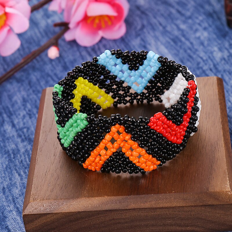 Svärdotter mia mizhu-serien populärt elastiskt armband för damer enkelt handvävt armband i strandsemesterstil: B2156 4