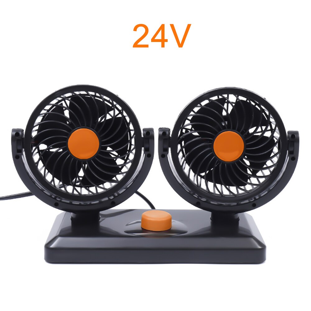Ventilador individual/Dual para coche, accesorios de refrigeración para Interior de coche, puede girar 360 grados en todas las direcciones, 12V/24V, Verano: 24V