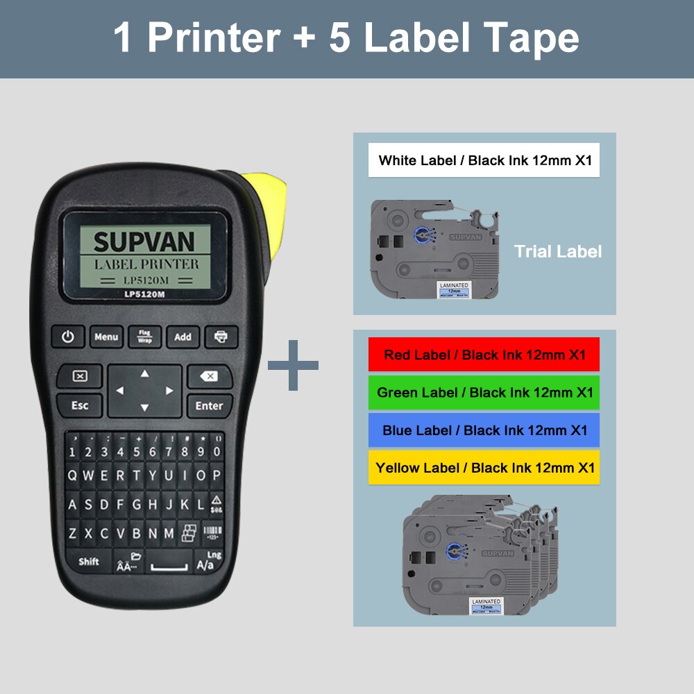 Supvan LP5120M Portable Wireless Label Printer Handheld Label Maker Industrial Labels Printer Printing Machine
