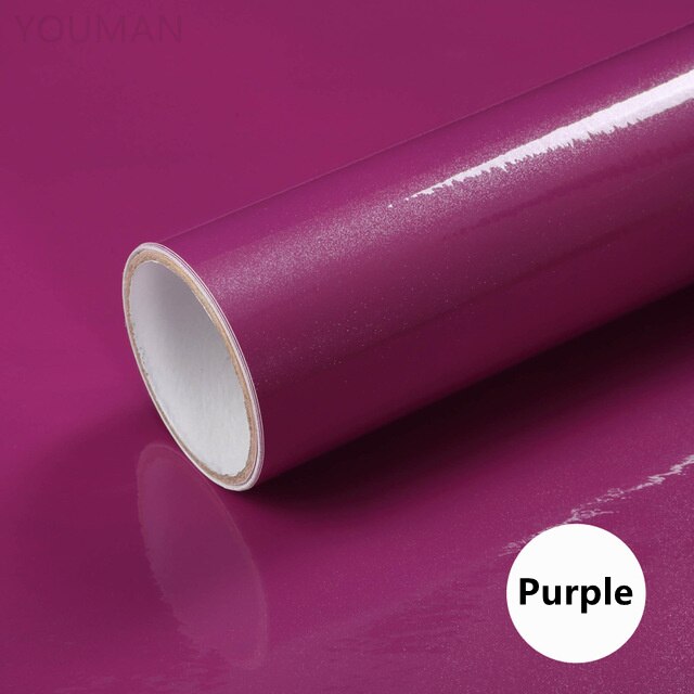 DIY Contact Paper Waterproof Self Adhesive Wallpaper Wardrobe Kitchen Cabinet Furniture Renovation Wall Stickers 60cm Width Film: purple
