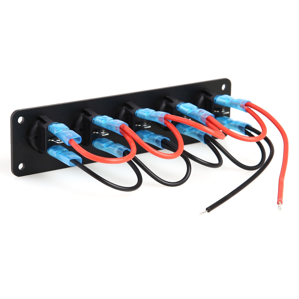 Waterproof Rocker Switch Panel LED 12V 20A 24V 10A DC 5 Gang Car Marine Blue Outdoor Personal Car Parts Decoration