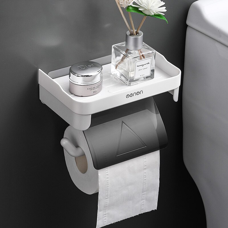 Wc Multifunctionele Opbergrek Stijl Toiletrolhouder Plastic Waterdichte Badkamer Organizer Sanitair Producten: fashion grey
