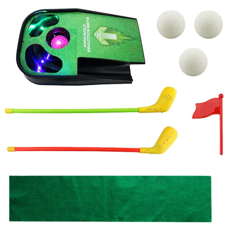 Kinderen Sport Golf Practice Tafel Met Drie-Bal Speelgoed Trillingen Geluid En Licht