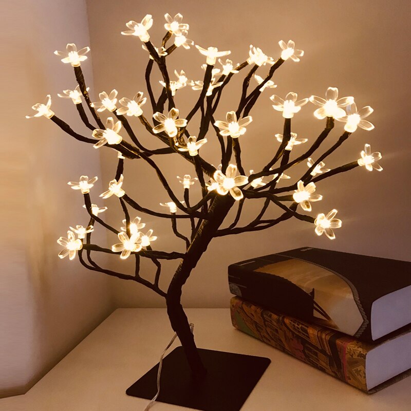 24/36/48 Leds Kersenbloesem Decoratieve Boom Lichten Kersenbloesem Desk Top Lamp Voor Thuis Festival Party Bruiloft kerst