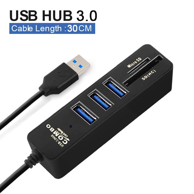 USB HUB 3.0 Multi USB 3.0 HUB Splitter Poort 3/6 Meerdere USB Hub SD CardTF Card Reader High Speed Usb combo voor Computer Laptop: 30cm USB HUB 3.0
