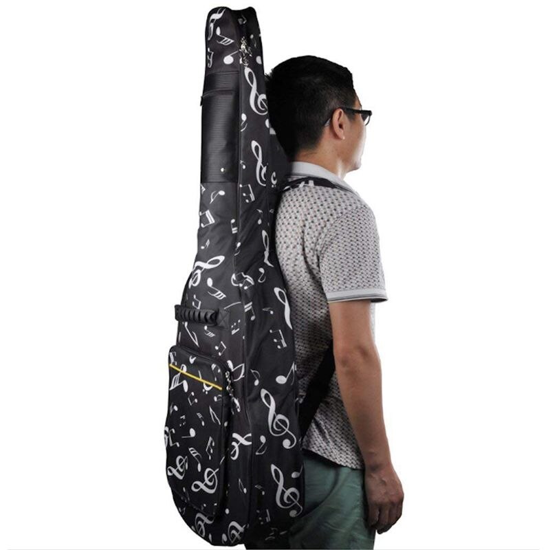 41 Inch Dual Adjustable Shoulder Strap Acoustic Guitar Gig Bag - Black